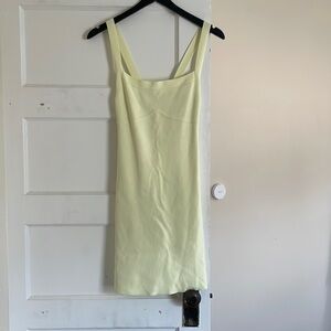 zara butter yellow knit mini dress